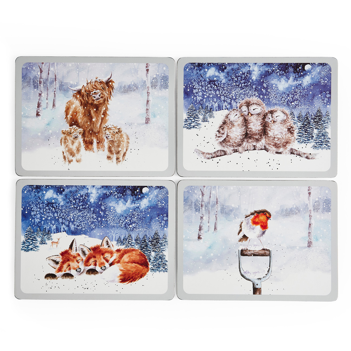 Wrendale Designs Wrendale Placemats - Winter Skies Set of 4 image number null